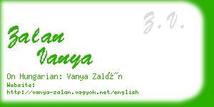 zalan vanya business card